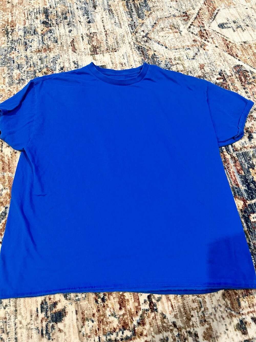 Hanes Heavyweight Solid Royal Blue Short Sleeve Crew Neck T-Shirt XL